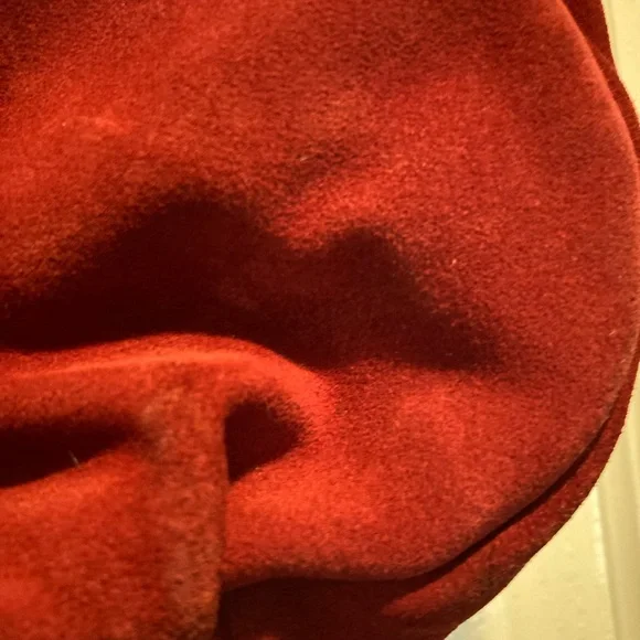 Red Suede Dooney & Bourke Shoulder Bag - Picture 3 of 9